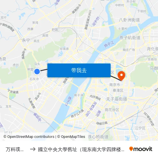 万科璞悦山 to 國立中央大學舊址（现东南大学四牌楼校区） map