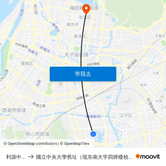 利源中路 to 國立中央大學舊址（现东南大学四牌楼校区） map