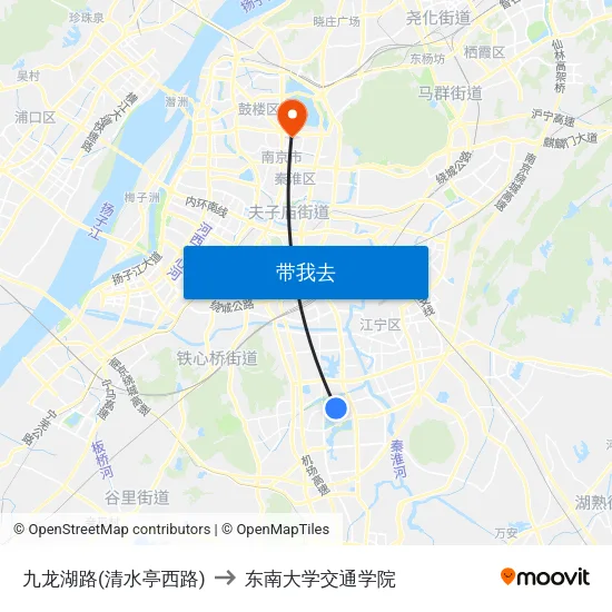 九龙湖路(清水亭西路) to 东南大学交通学院 map
