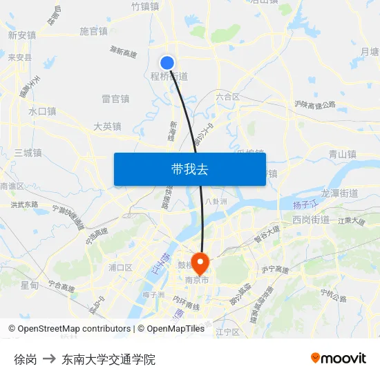 徐岗 to 东南大学交通学院 map