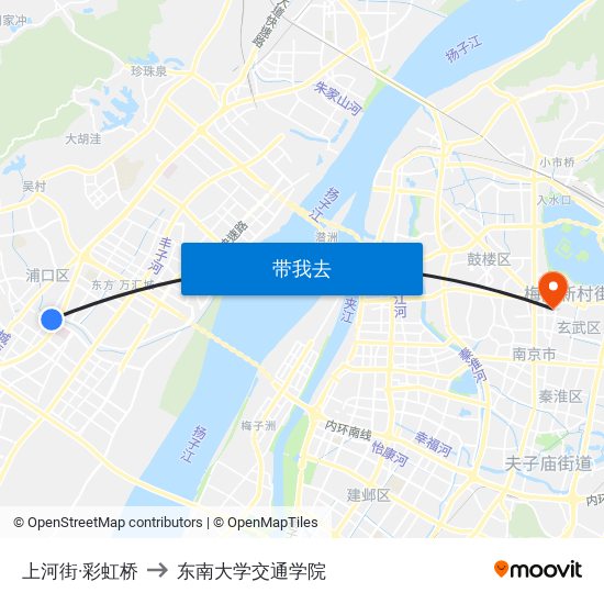 上河街·彩虹桥 to 东南大学交通学院 map