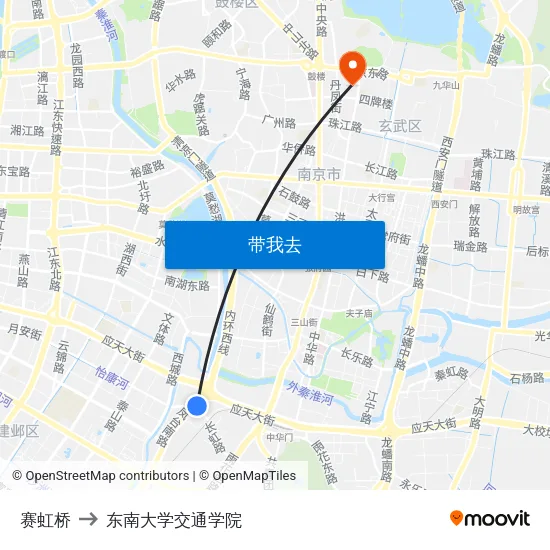 赛虹桥 to 东南大学交通学院 map