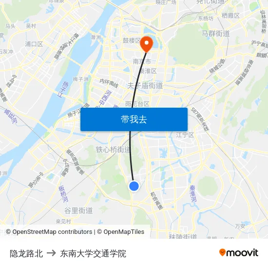 隐龙路北 to 东南大学交通学院 map