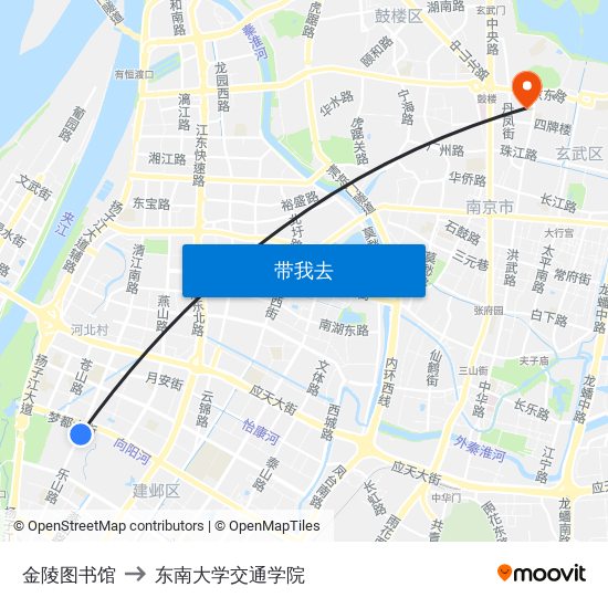 金陵图书馆 to 东南大学交通学院 map