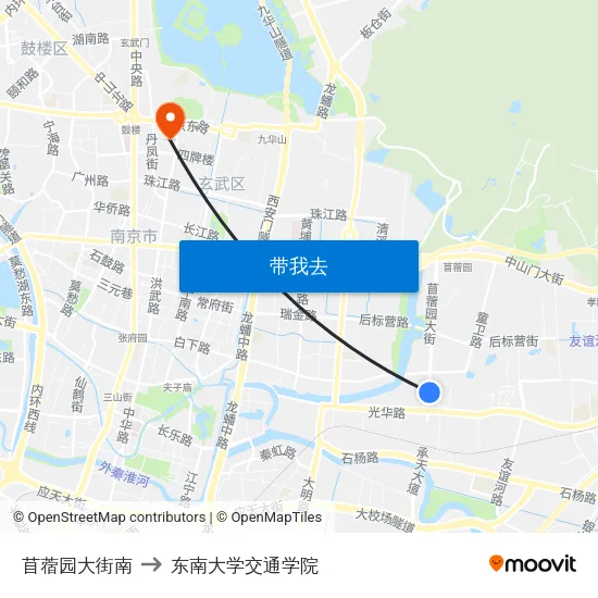 苜蓿园大街南 to 东南大学交通学院 map