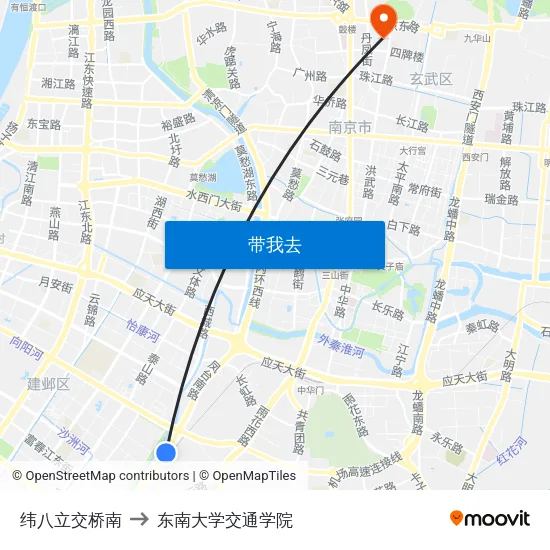 纬八立交桥南 to 东南大学交通学院 map