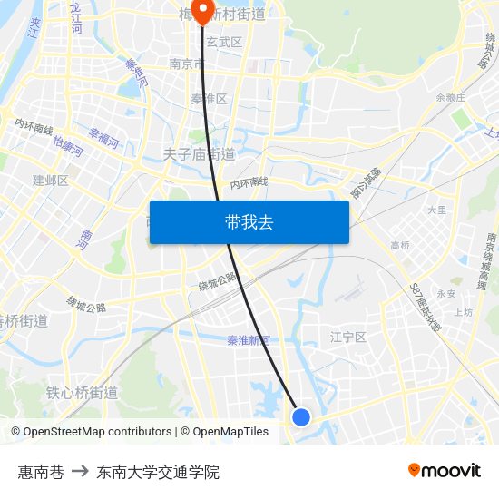 惠南巷 to 东南大学交通学院 map