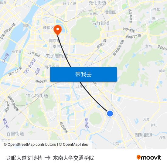 龙眠大道文博苑 to 东南大学交通学院 map