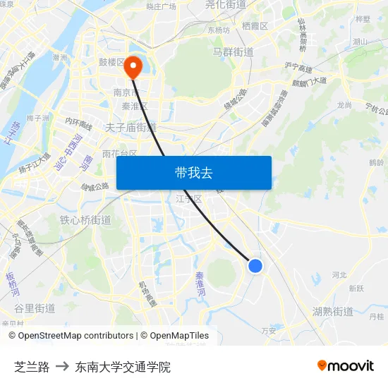 芝兰路 to 东南大学交通学院 map