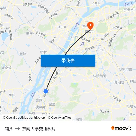 铺头 to 东南大学交通学院 map