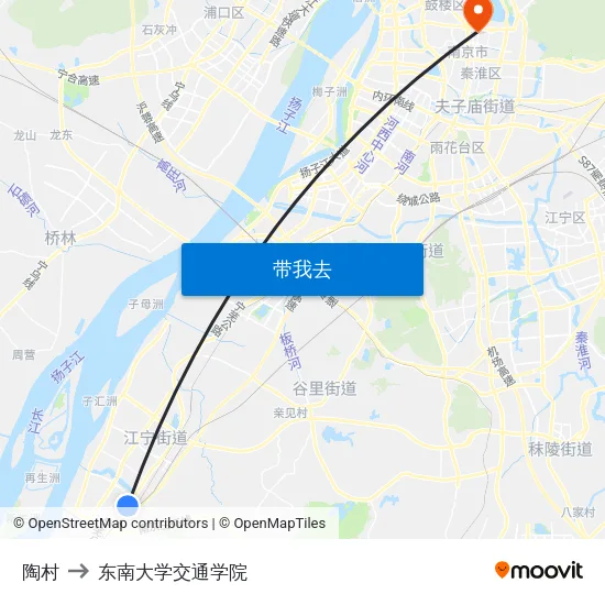 陶村 to 东南大学交通学院 map