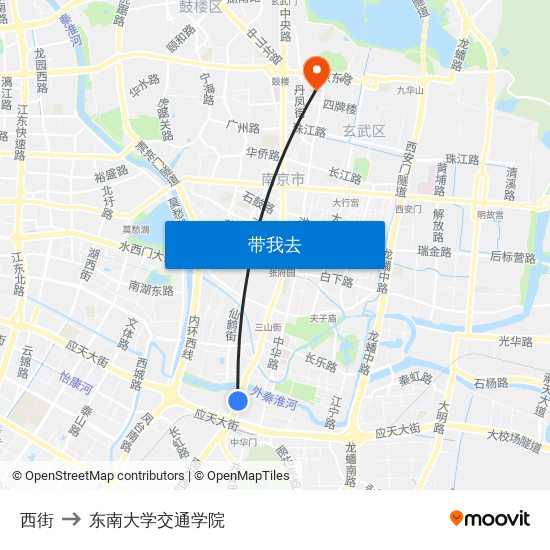 西街 to 东南大学交通学院 map