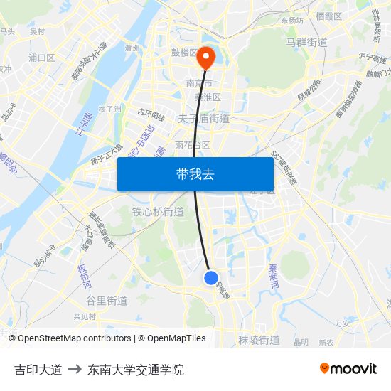 吉印大道 to 东南大学交通学院 map