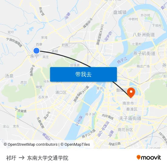 祁圩 to 东南大学交通学院 map