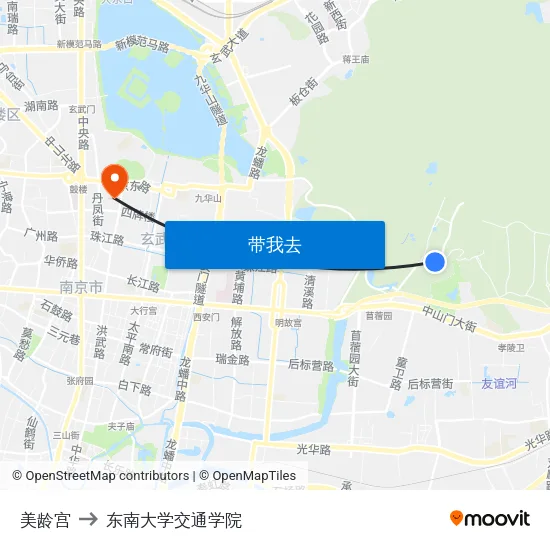 美龄宫 to 东南大学交通学院 map