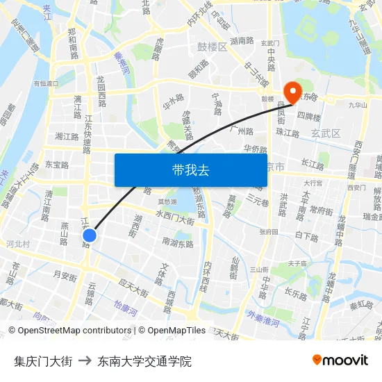 集庆门大街 to 东南大学交通学院 map