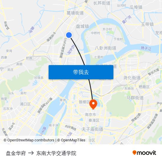 盘金华府 to 东南大学交通学院 map