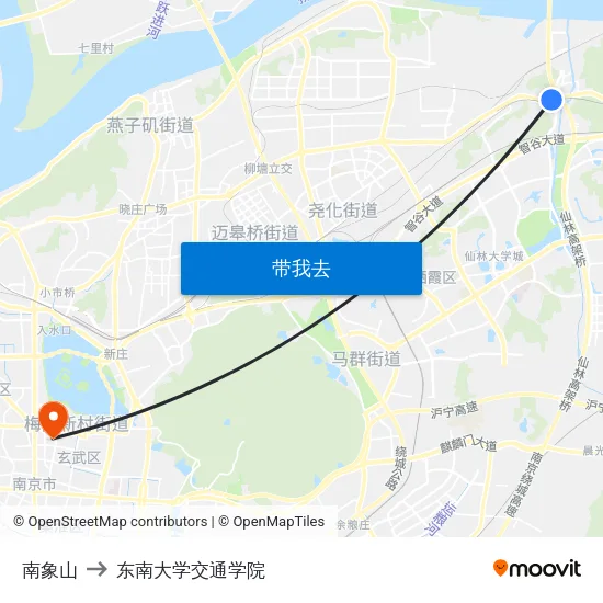 南象山 to 东南大学交通学院 map