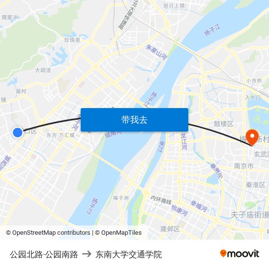 公园北路·公园南路 to 东南大学交通学院 map