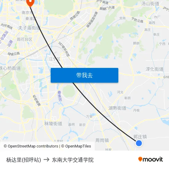 杨达里(招呼站) to 东南大学交通学院 map