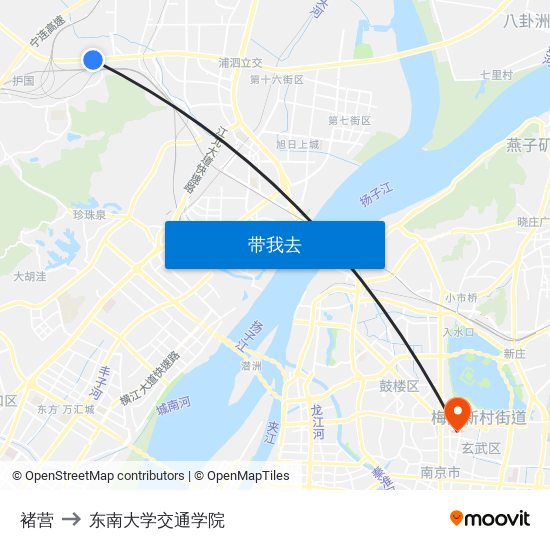 褚营 to 东南大学交通学院 map