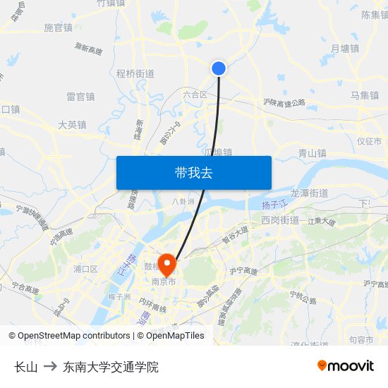 长山 to 东南大学交通学院 map