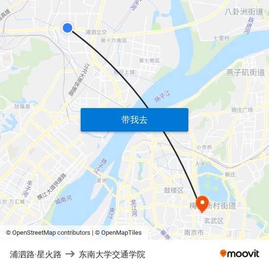 浦泗路·星火路 to 东南大学交通学院 map