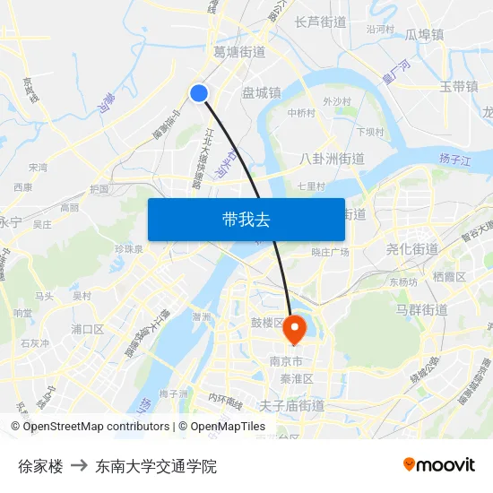 徐家楼 to 东南大学交通学院 map