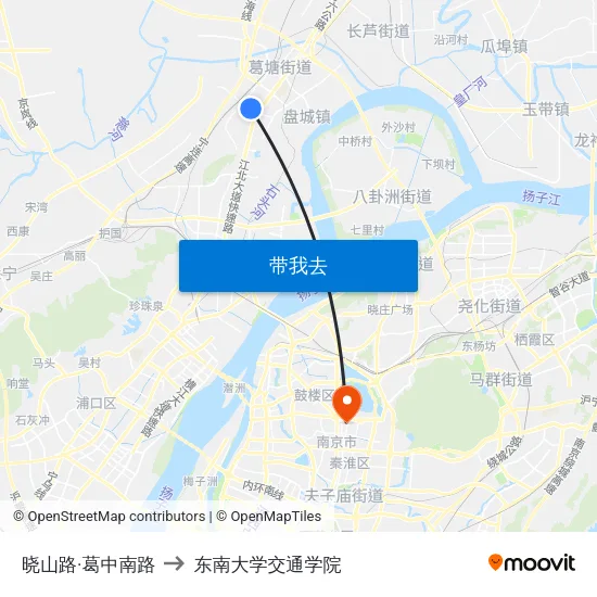 晓山路·葛中南路 to 东南大学交通学院 map
