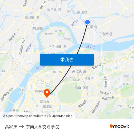 高家庄 to 东南大学交通学院 map