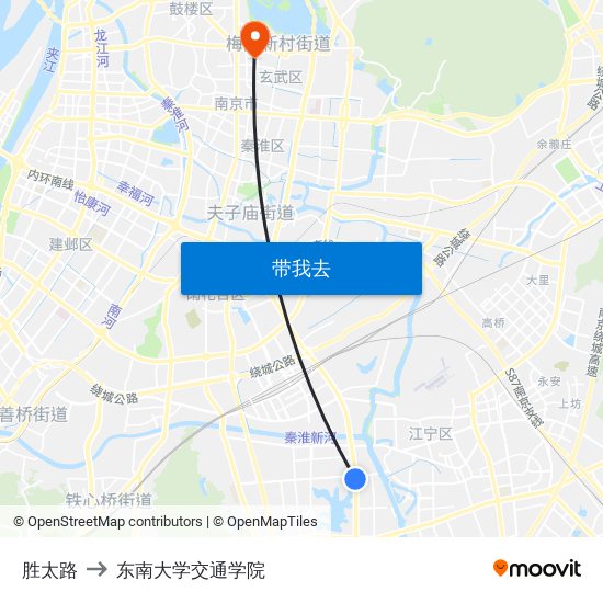 胜太路 to 东南大学交通学院 map