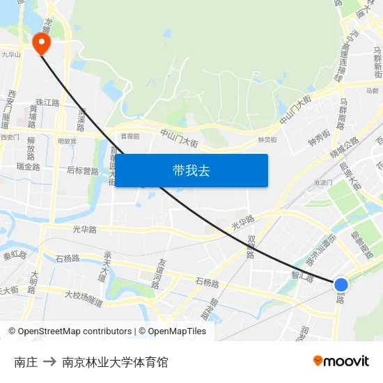 南庄 to 南京林业大学体育馆 map