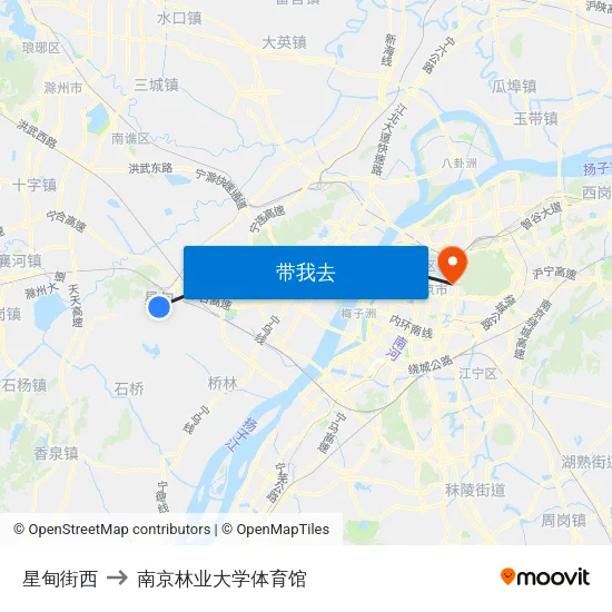 星甸街西 to 南京林业大学体育馆 map