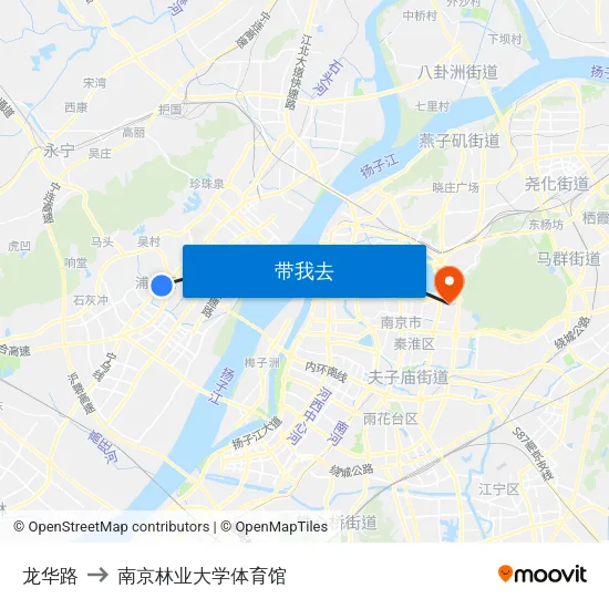 龙华路 to 南京林业大学体育馆 map