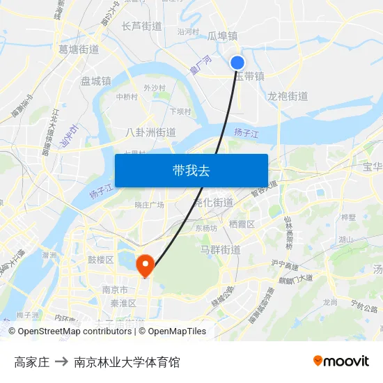 高家庄 to 南京林业大学体育馆 map