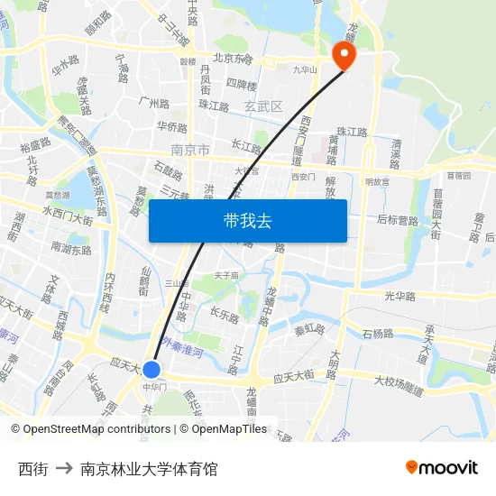 西街 to 南京林业大学体育馆 map