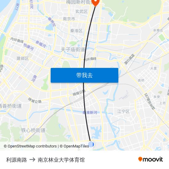 利源南路 to 南京林业大学体育馆 map