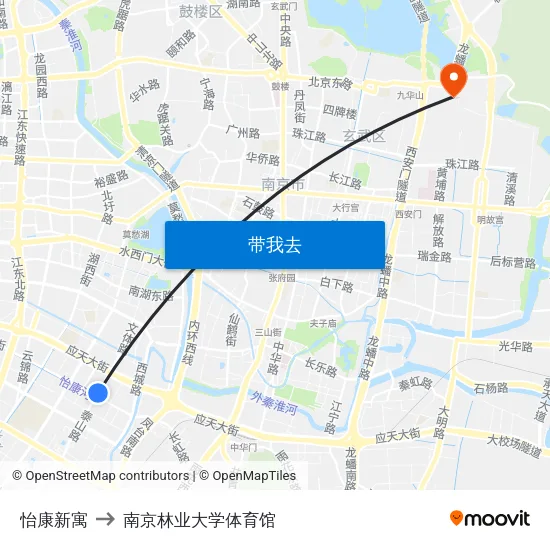 怡康新寓 to 南京林业大学体育馆 map