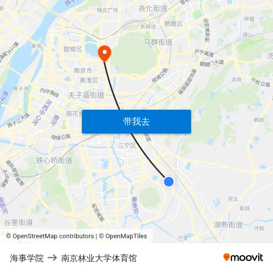 海事学院 to 南京林业大学体育馆 map