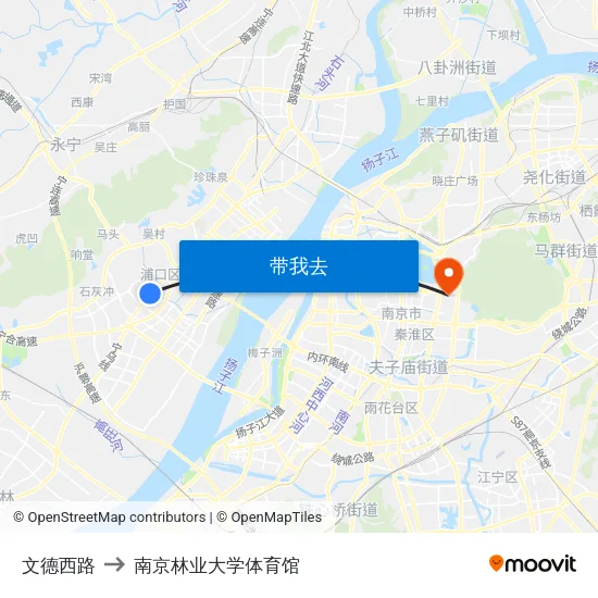 文德西路 to 南京林业大学体育馆 map