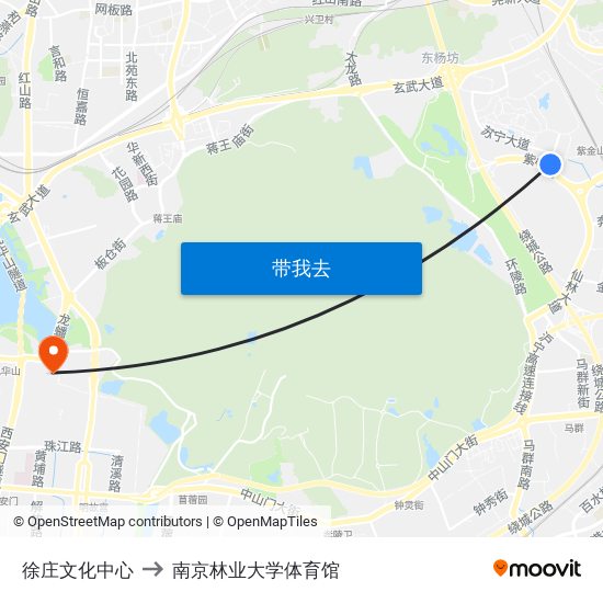 徐庄文化中心 to 南京林业大学体育馆 map