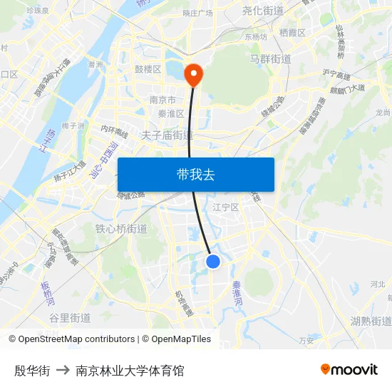 殷华街 to 南京林业大学体育馆 map
