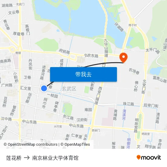 莲花桥 to 南京林业大学体育馆 map