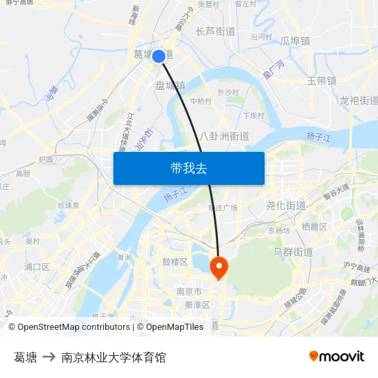葛塘 to 南京林业大学体育馆 map
