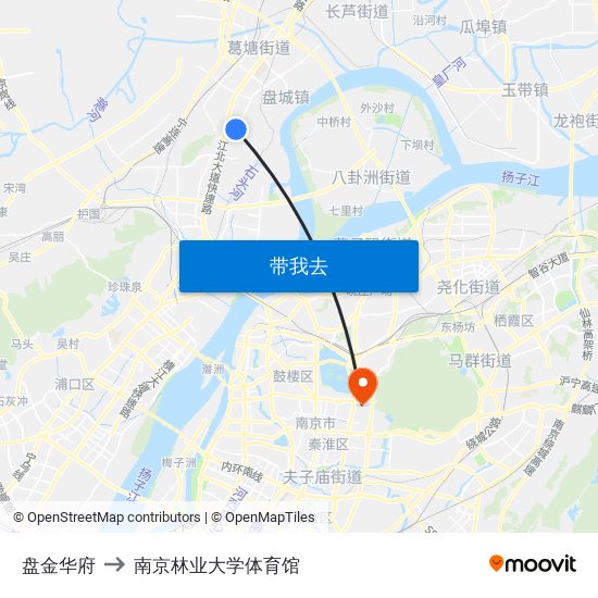 盘金华府 to 南京林业大学体育馆 map