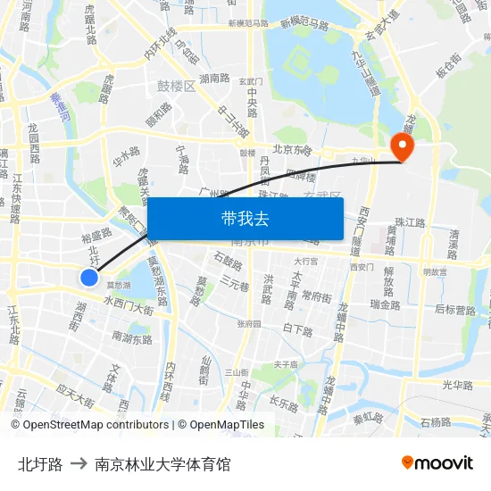 北圩路 to 南京林业大学体育馆 map
