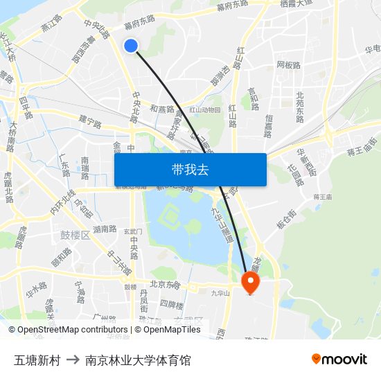 五塘新村 to 南京林业大学体育馆 map