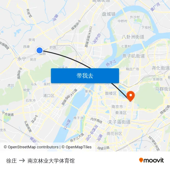 徐庄 to 南京林业大学体育馆 map