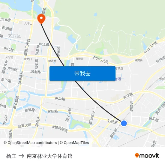 杨庄 to 南京林业大学体育馆 map