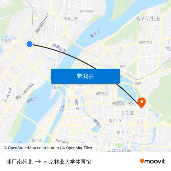 浦厂南苑北 to 南京林业大学体育馆 map